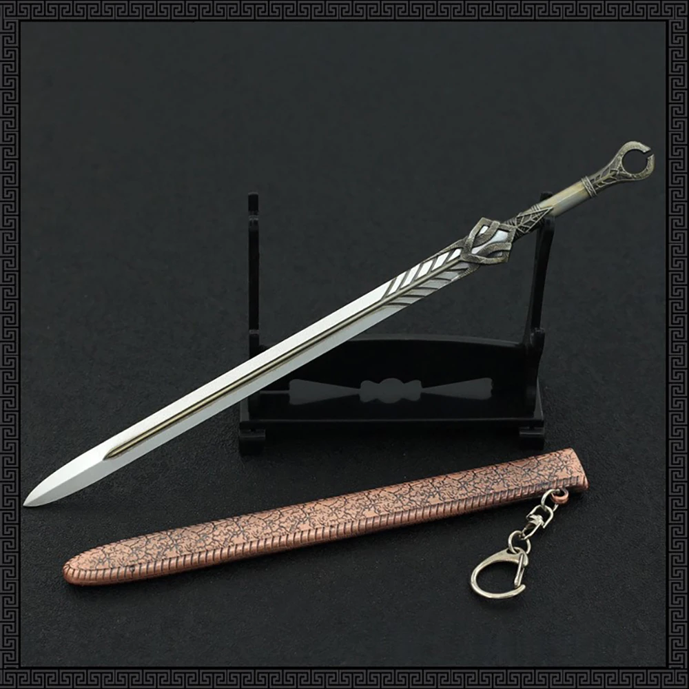 

God of War 5 Weapon Sword Keychain Odin Gram Loki Ingrid Sword 22cm Ragnarok 1:1 Reduction Game Peripherals Katana Keychain
