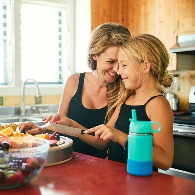 12 унций Детская школьная бутылка с широким горлышком двойная стена 18/8 дюймов