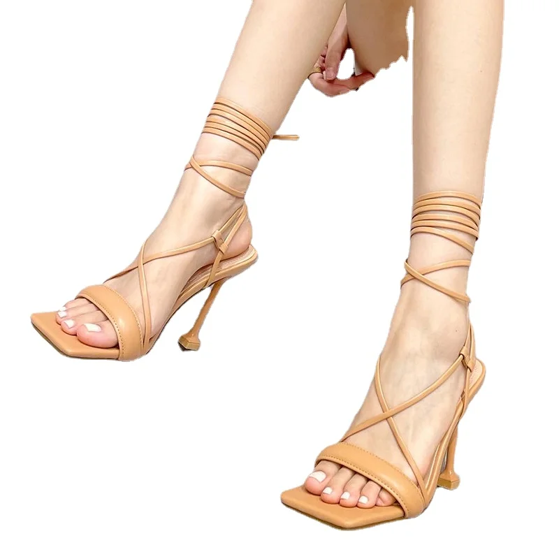 

New Sexy Cross Strap Sandals Fashion Comfortable High Heel Sandals Thin Heel Women's High Heel Shoes 2023 Women's Sandals