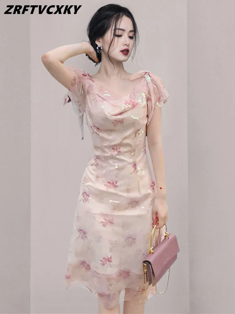 

Женское модельное облегающее платье миди, привлекательное модное платье с блестками, бантом и шнуровкой, шикарные офисные вечерние платья для женщин, лето