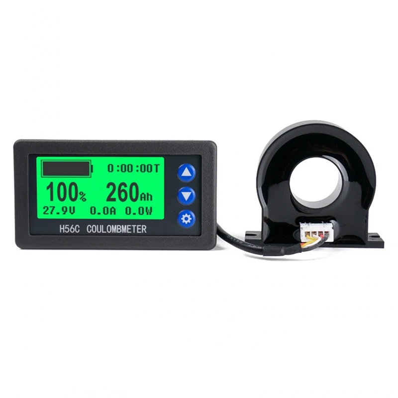 Battery Monitor Hall Coulomb Tester DC 9-100V Digital Voltmeter Ammeter Capacity Power Electricity AH Voltage Meter