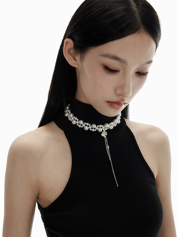 Тканое ожерелье с пузырьковым жемчугом без раствора оригинальный дизайн милое