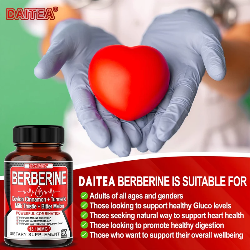 

Daitea Berberine Extract - Promotes Heart Health, Supports Liver Function, Helps The Body Detoxify, and Improves Digestion