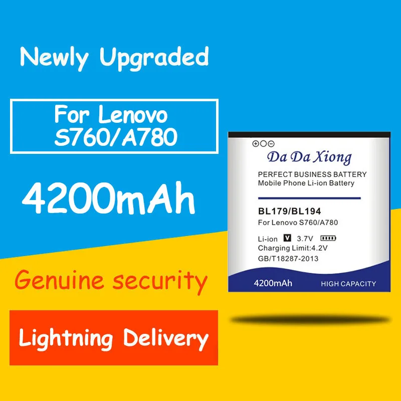 

Бесплатная доставка, аккумулятор BL179 / BL194 4200 мАч для Lenovo A660 S760 A780 A690 K2 A790e A520 A560E A698T, сменная батарея