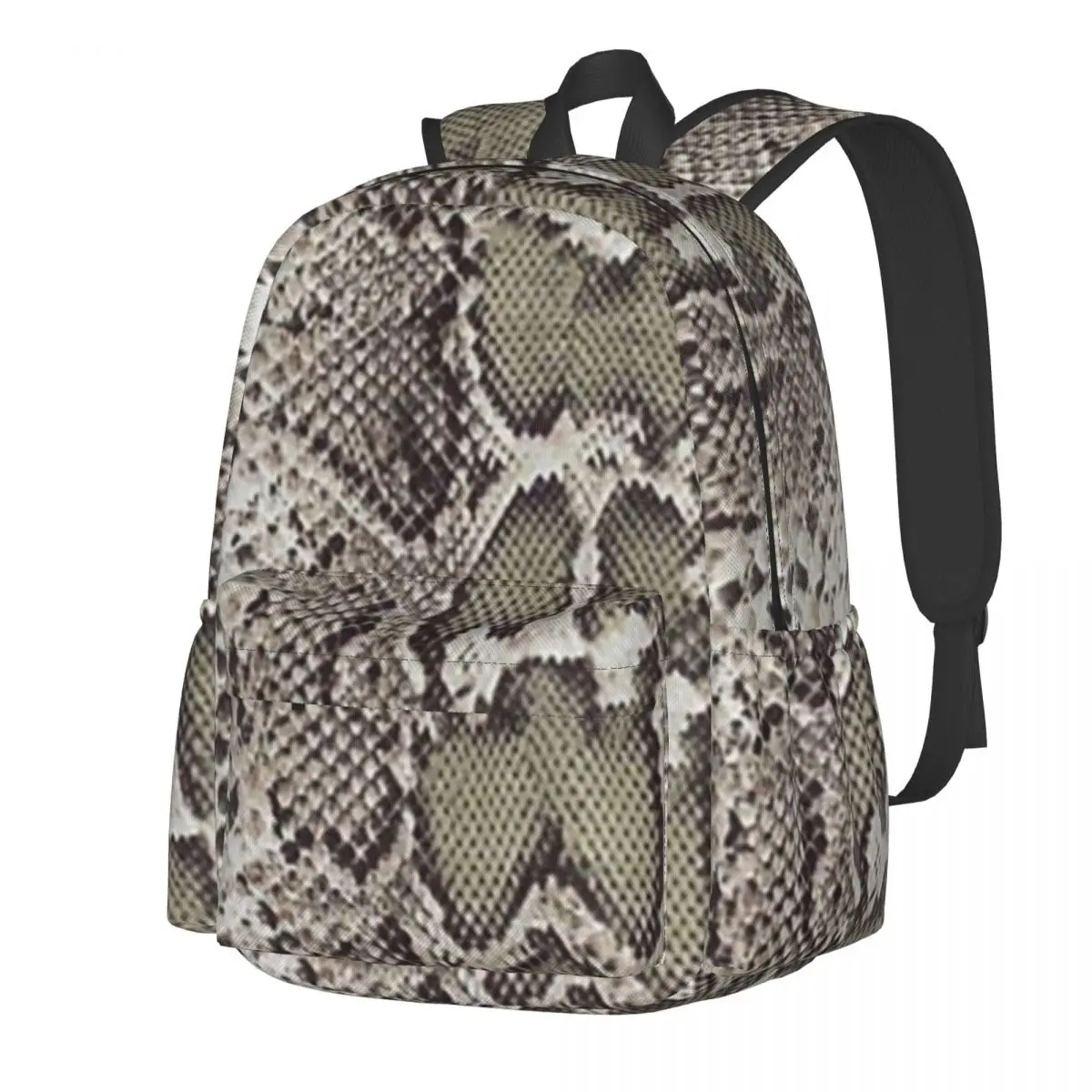 

Snakeskin Print Backpack Men Faux Snake Skin Leather Pattern Pattern Backpacks Streetwear School Bags Trekking Custom Rucksack