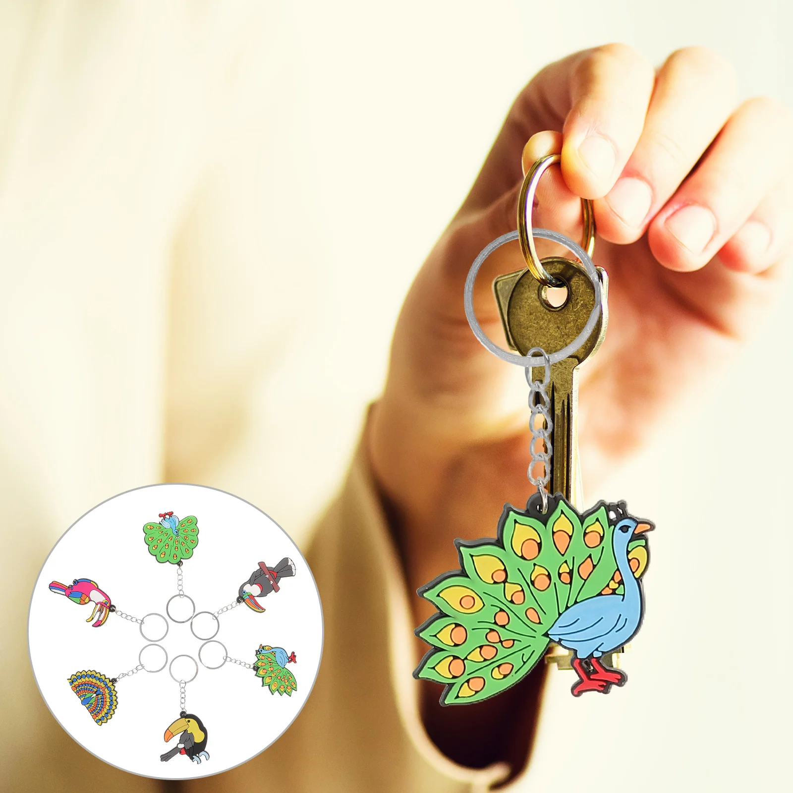 

10 Pcs Keychain Charm Metal Craft Charms Holder Hanging Decor Decorate Animal Pendants Car Keychains