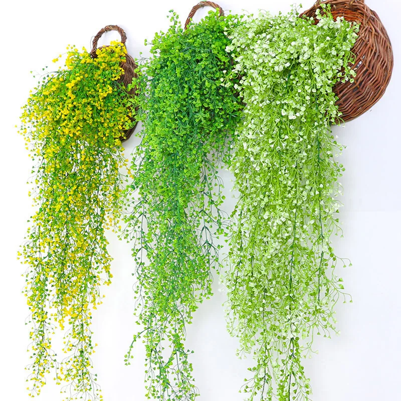 

75cm Artificial Admiralty Willow Wedding Home Decoration Wall Hanging Rattan Green Plant Wall Rattan Hanging Plant Vines