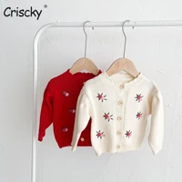 criscky 2022 newborn baby boys girls sweater coats brand cotton knit solid cardigan jacket boys girls infant outwear tops