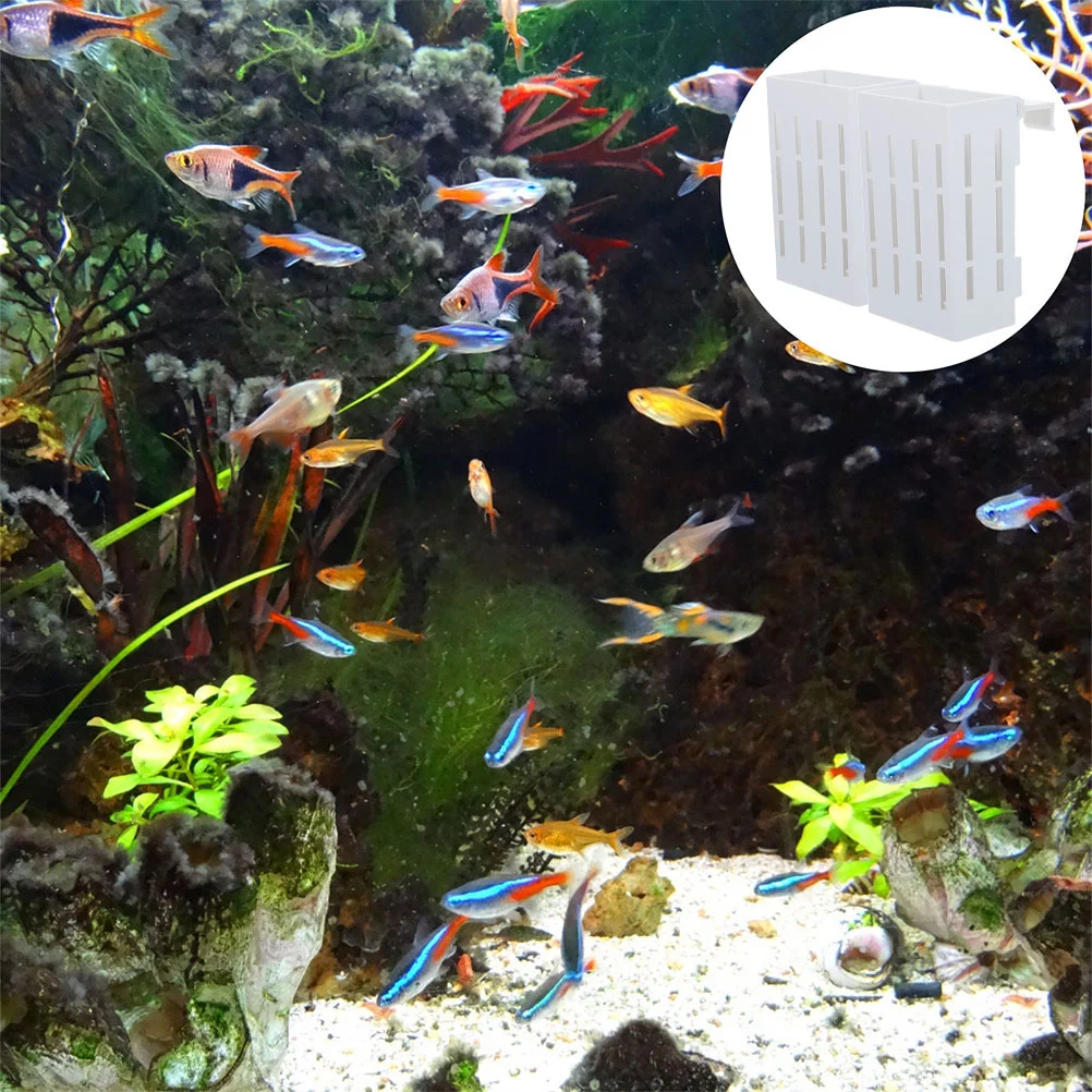 

2 Pcs Aquarium Stand White Planter Pot Hanging Pot Accessories Holder Fish Tank