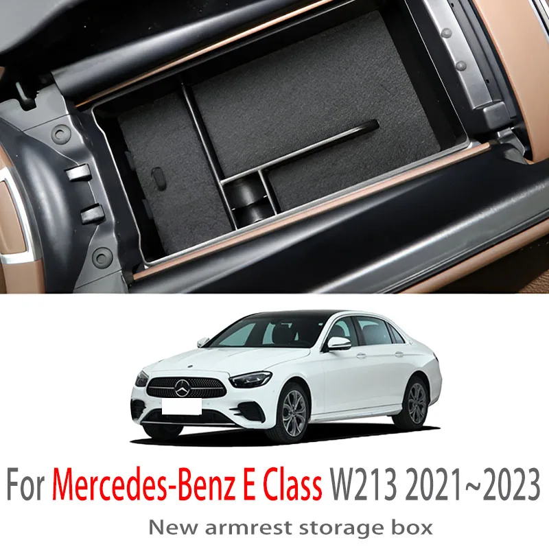 

Автомобильные аксессуары для Mercedes Benz E Class W213 2021 ~ 2023 ящик для хранения подлокотника центральной консоли, многофункциональное хранилище автозапчастей