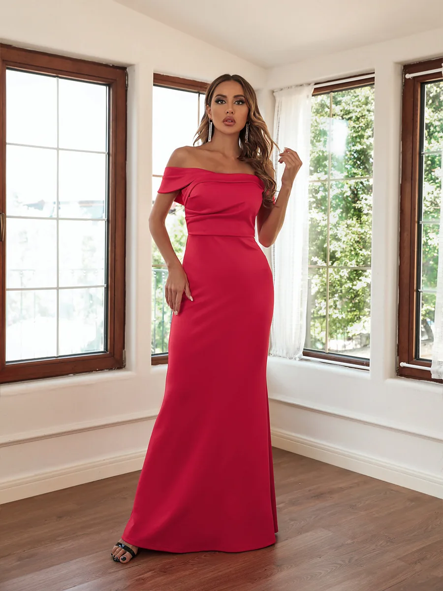 Luxury Evening Dresses Long Off the Shoulder High Waist Mermaid Floor-Length Gown 2022 Ever Pretty of Gorgeous Prom Women Dress