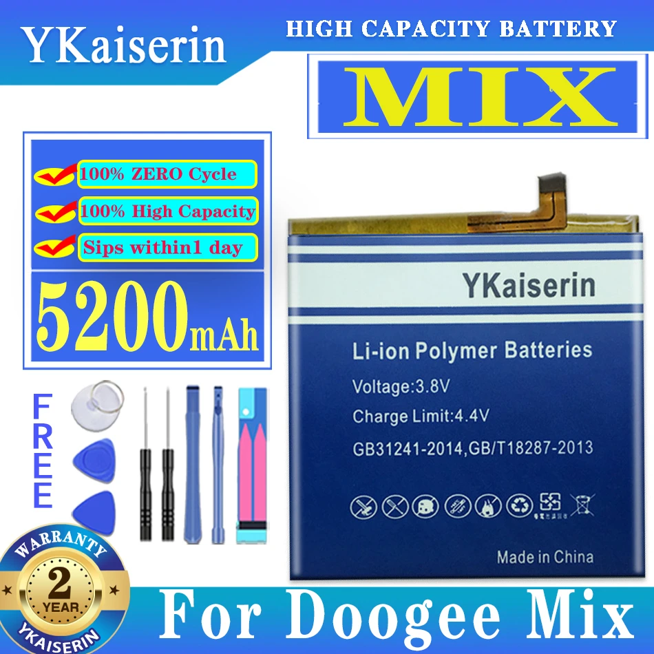 

YKaiserin 5200mAh Battery For Doogee Mix 2/Mix2/BAT17654060 Batterij + Track NO