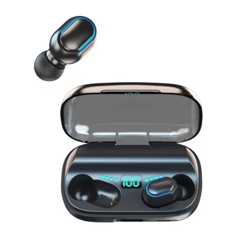 

TWS Bluetooth-compatible Wireless Headphone Earphones Charging Box 9D Stereo Sports Waterproof Earbuds Headsets With Microphone
