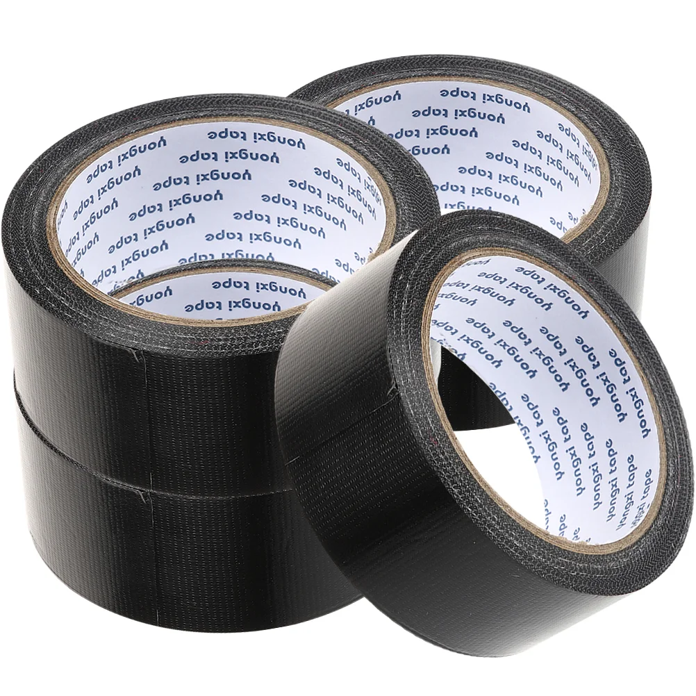 

4 Rolls Waterproof Cloth Tape Black Duct Carpet Belt Fabric Craft Polyethylene Gauze Fiber Repair