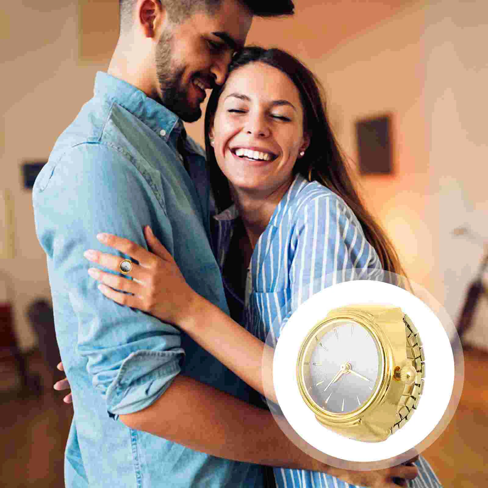 

Fashion Watches Men Ring Round Finger Quartz Heart-shaped Zinc Alloy Casual Women