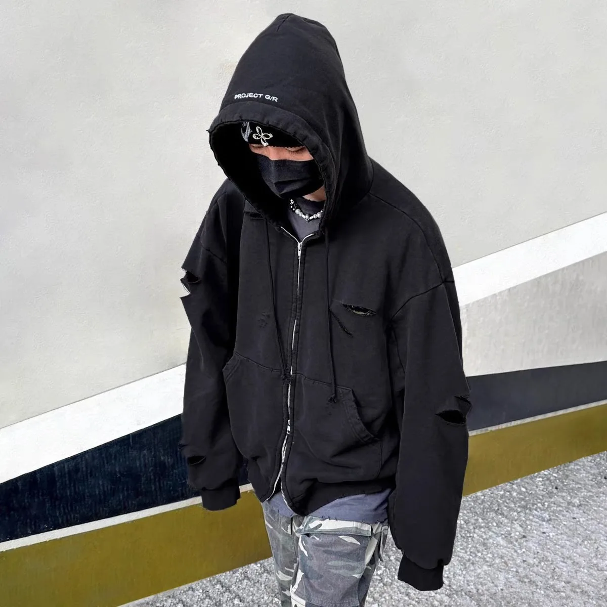 GZ LEARL Корейский бренд Модная уличная негабаритная толстовка с капюшоном на