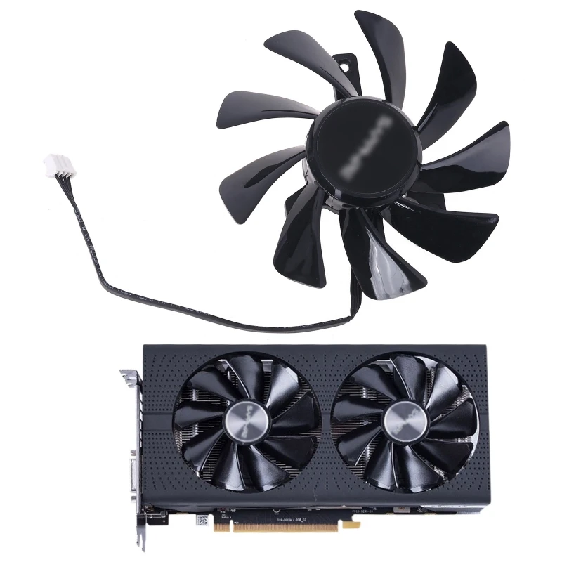 

T129215SU RX 570 470D GPU Cooler Video Card Fan for Sapphire Radeon ITX Graphics Cooling System Dropshipping