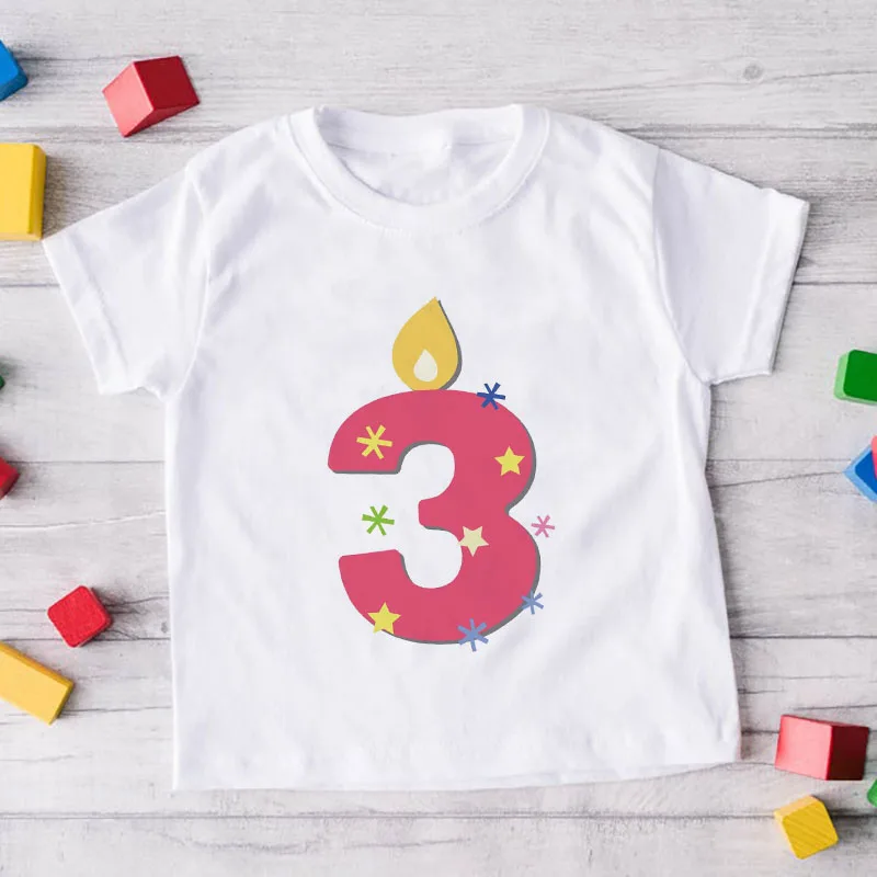 

Children's Clothing T-shirt 0 To 9 Years Old Birthday Party Clothing Cute Kids Birthday Clothing Summer Tshirts for Boysgirls