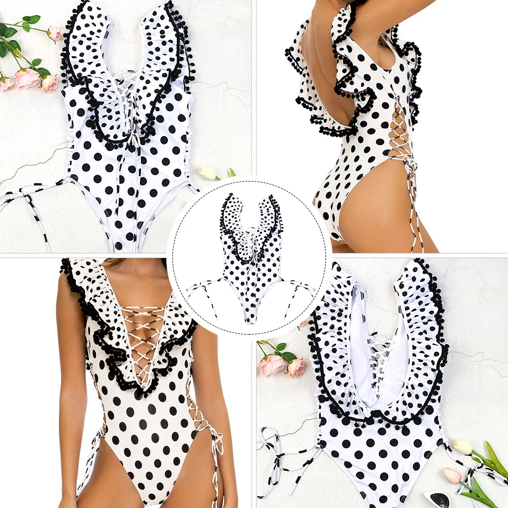 

Backless Ladies One Piece Swimsuit Miss Womens Swimsuits Bikini Summer Polyester One-piece
