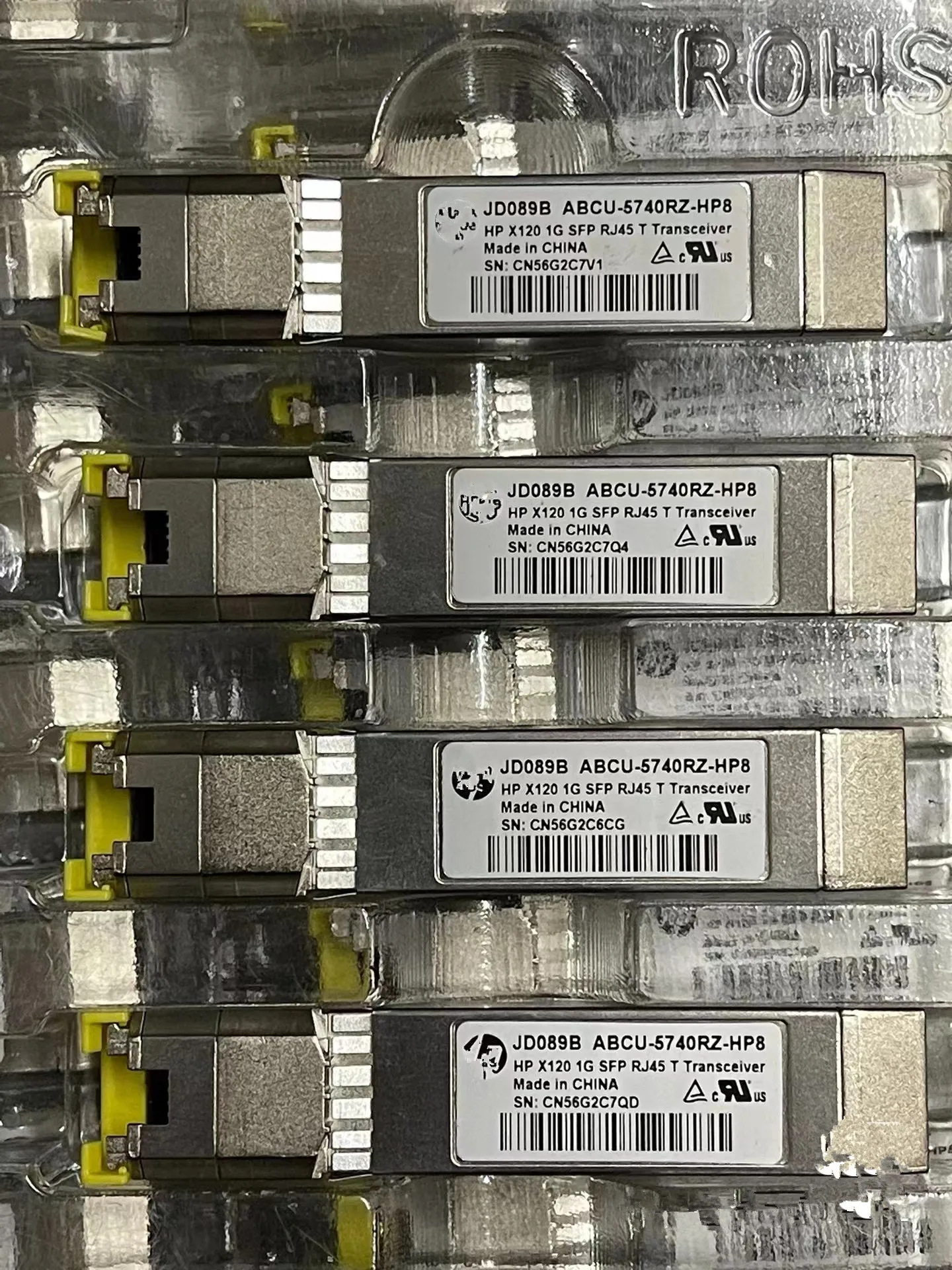 H-P/JD089B/1000BASE-T SFP-GE-100-T RTXL 185-210 X120 Copper RJ-45 100m Transceiver Module/RJ45 optical fiber module