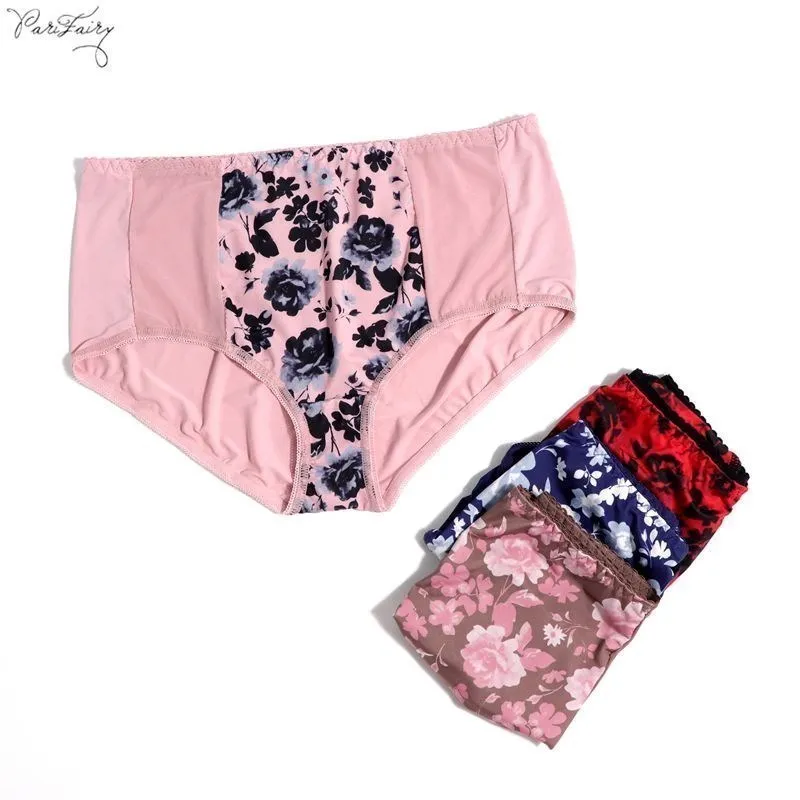Parifairy new underwear women's intimates plus size panty elastic nylon brief for ladies 