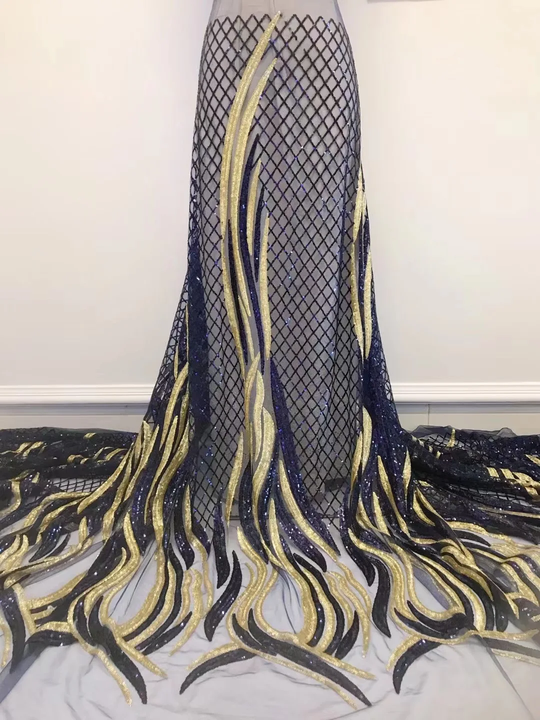 

Африканская французская сетчатая кружевная ткань с блестками 2023, Высококачественная Тюлевая сетчатая кружевная свадебная одежда в нигерийском стиле, кружево для женщин AJL5444