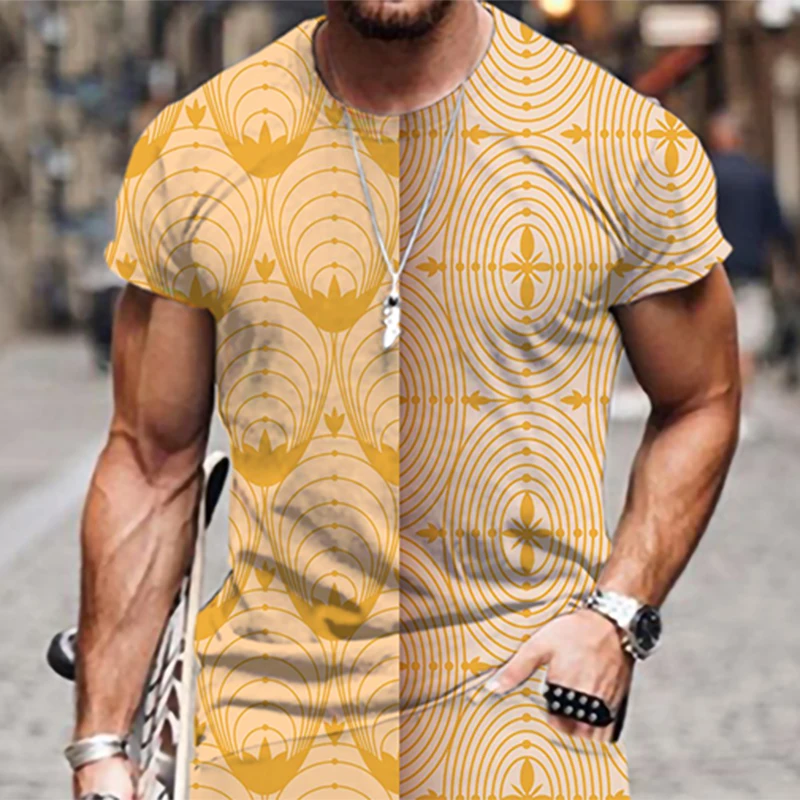 

Европейская и американская футболка с коротким рукавом и абстрактным рисунком, 3D цифровая печать, Спортивная повседневная креативная мужс...