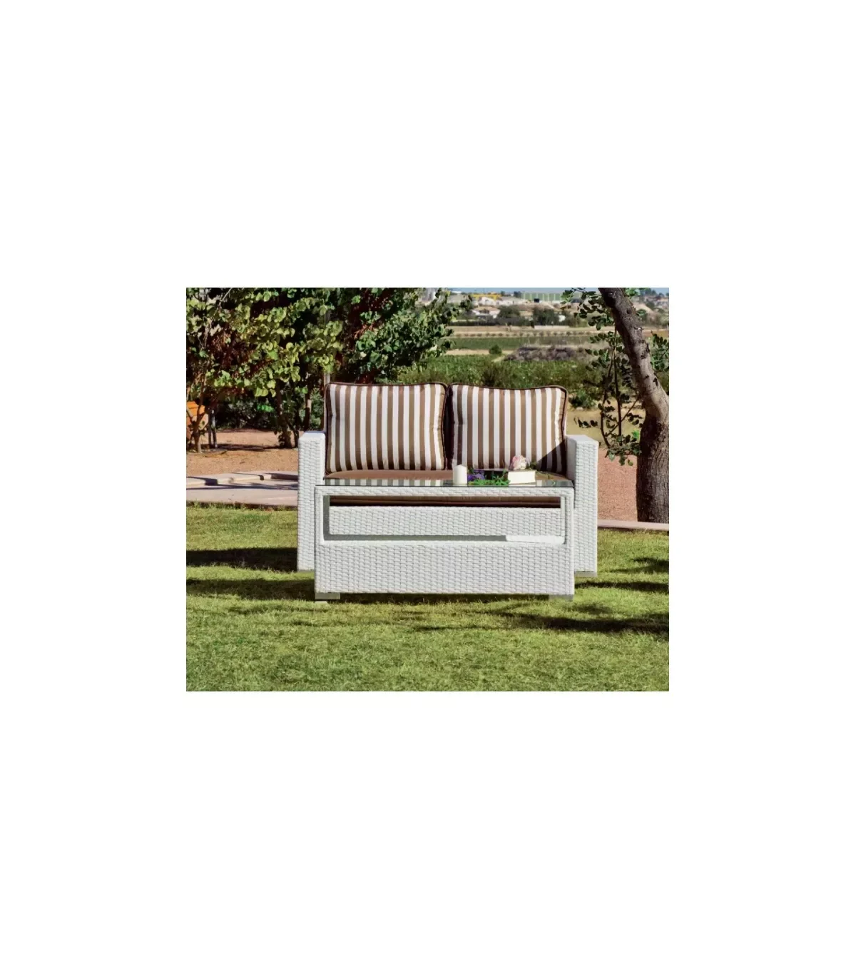 

Sofa 2 seater garden terrace huitex Tuscan-2 with cushions in finishes.