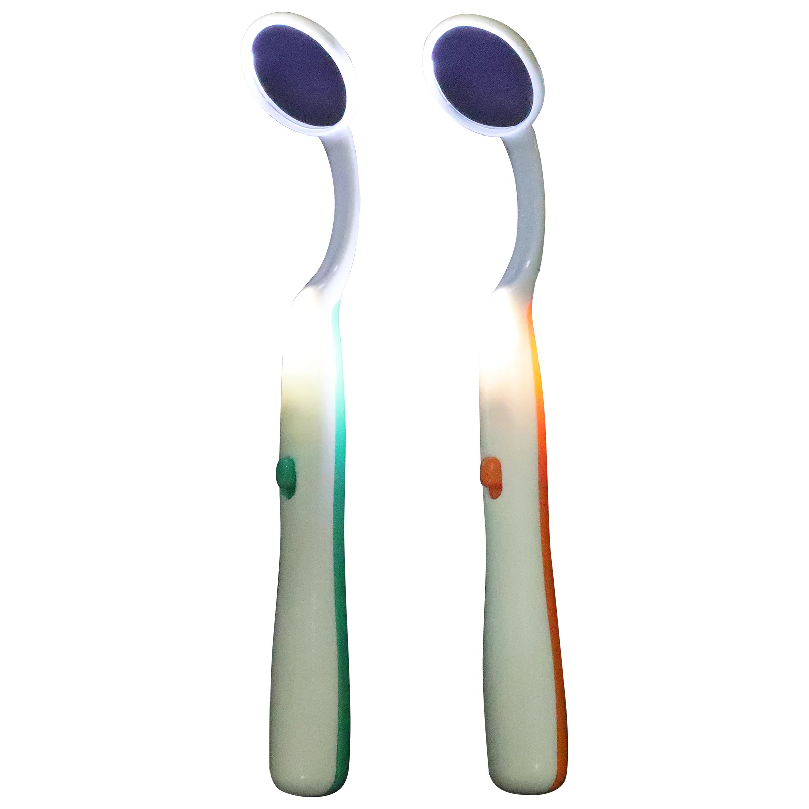 

SUPVOX 2pcs Mirror Mirror Mouth Inspection with LED Light For Inspecting and Mouth ( Green Orange )