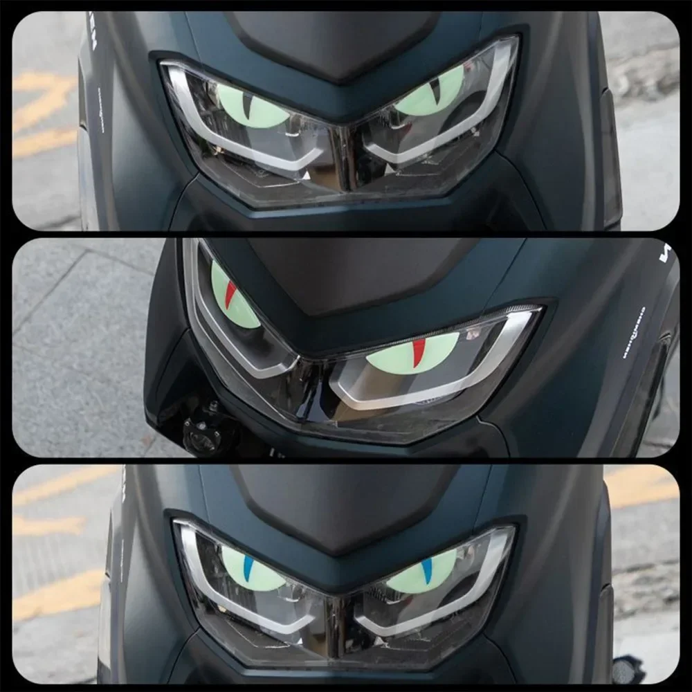 Светящаяся наклейка кошачий глаз на автомобиль 3D глаза демона мотоцикл