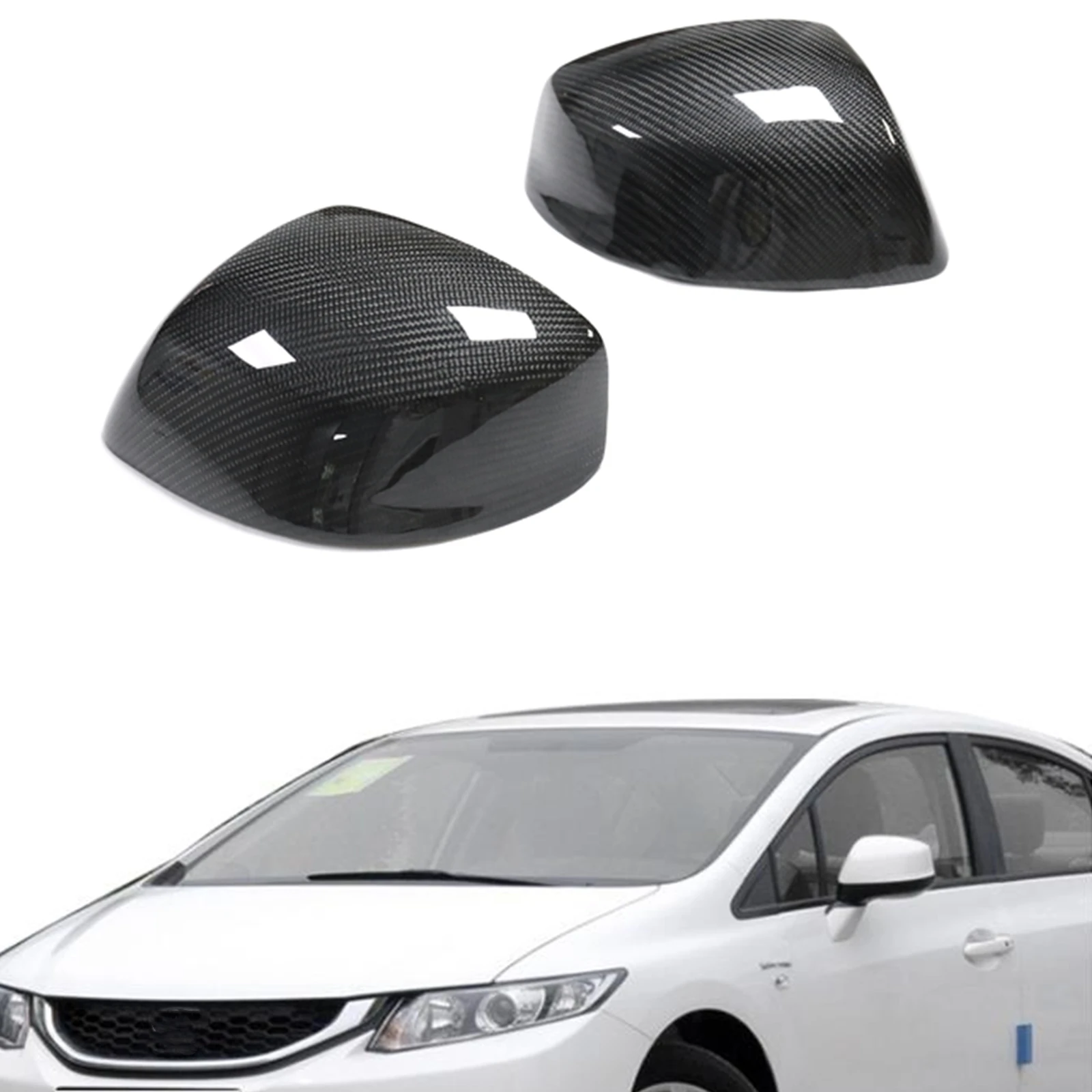 

Чехол для зеркала Honda Civic 9 поколения 2012-2015, нескользящий чехол из углеродного волокна для автомобиля, снаружи, боковой, заднего вида, чехол дл...