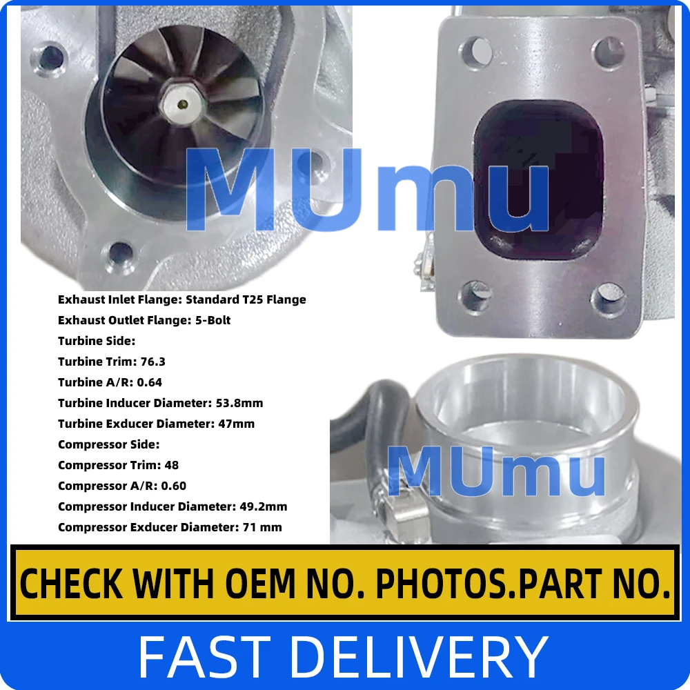 Новые детали турбокомпрессора GT25 T25 T28 GT28R GT2860 GT2871 для Nissan SR CA S13 S14 240SX 5-болтовый