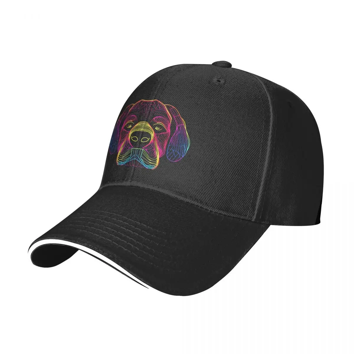 

Dog Baseball Cap Line Art Neon Skate Trucker Hat Sun-Proof Unisex-Teens Funny Print Snapback Cap