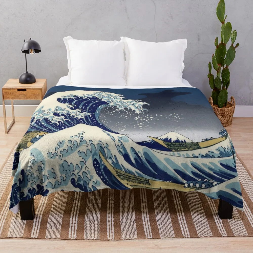 

Great Wave: Kanagawa Night Throw Blanket microfiber blanket