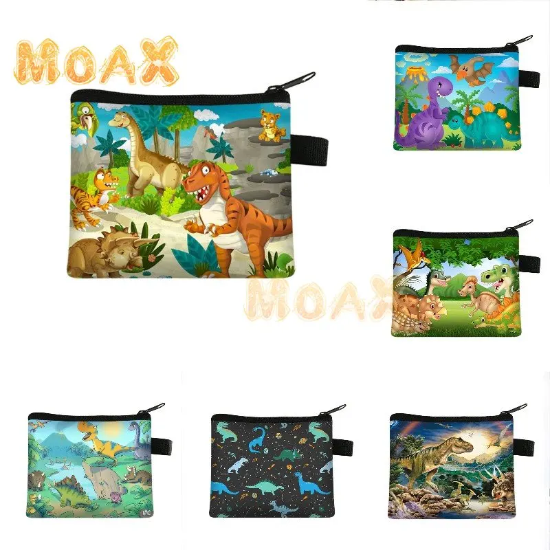 

Dinosaur Cosmetic Bag Boys Girls Coin Purse Teenager Wallet Women's Makeup Organizer Bags Zipper Pencil Canvas Storage Case