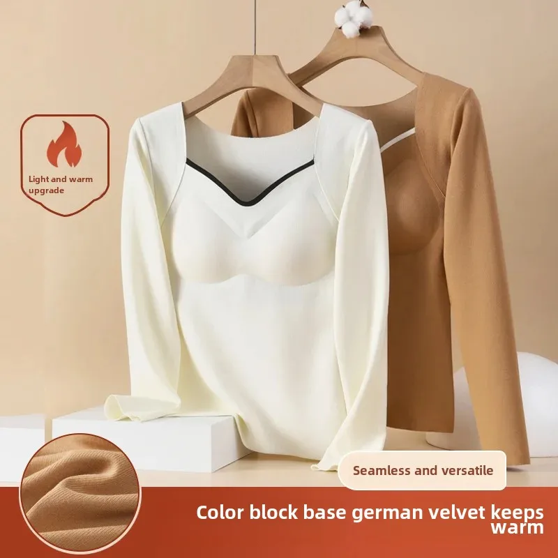 Новое поступление осени/зимы 2023 теплый бюстгальтер с цветными блоками женский