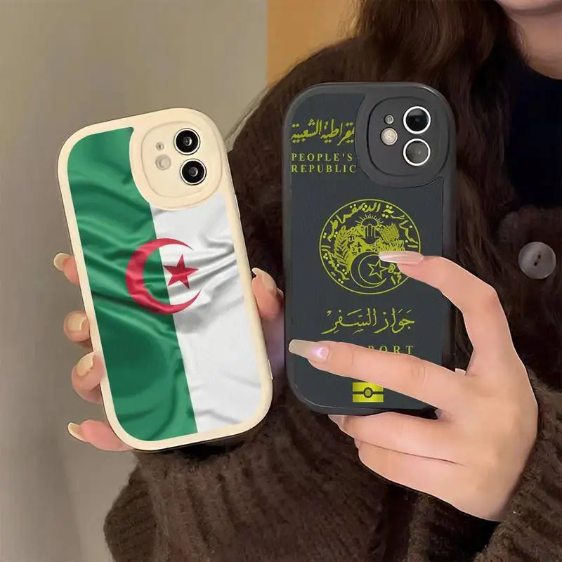 

Algerian Algeria Passport Phone Case Hard Leather For iPhone 14 13 12 Mini 11 14 Pro Max Xs X Xr 7 8 Plus