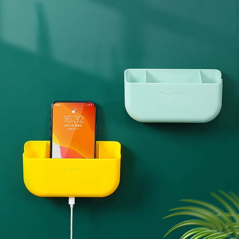 Mobile Phone Holder Wall Stand Mounted Organizer Storage Rack Mounts Holders Remote Control Origin Hook Mobil Standing Charging |