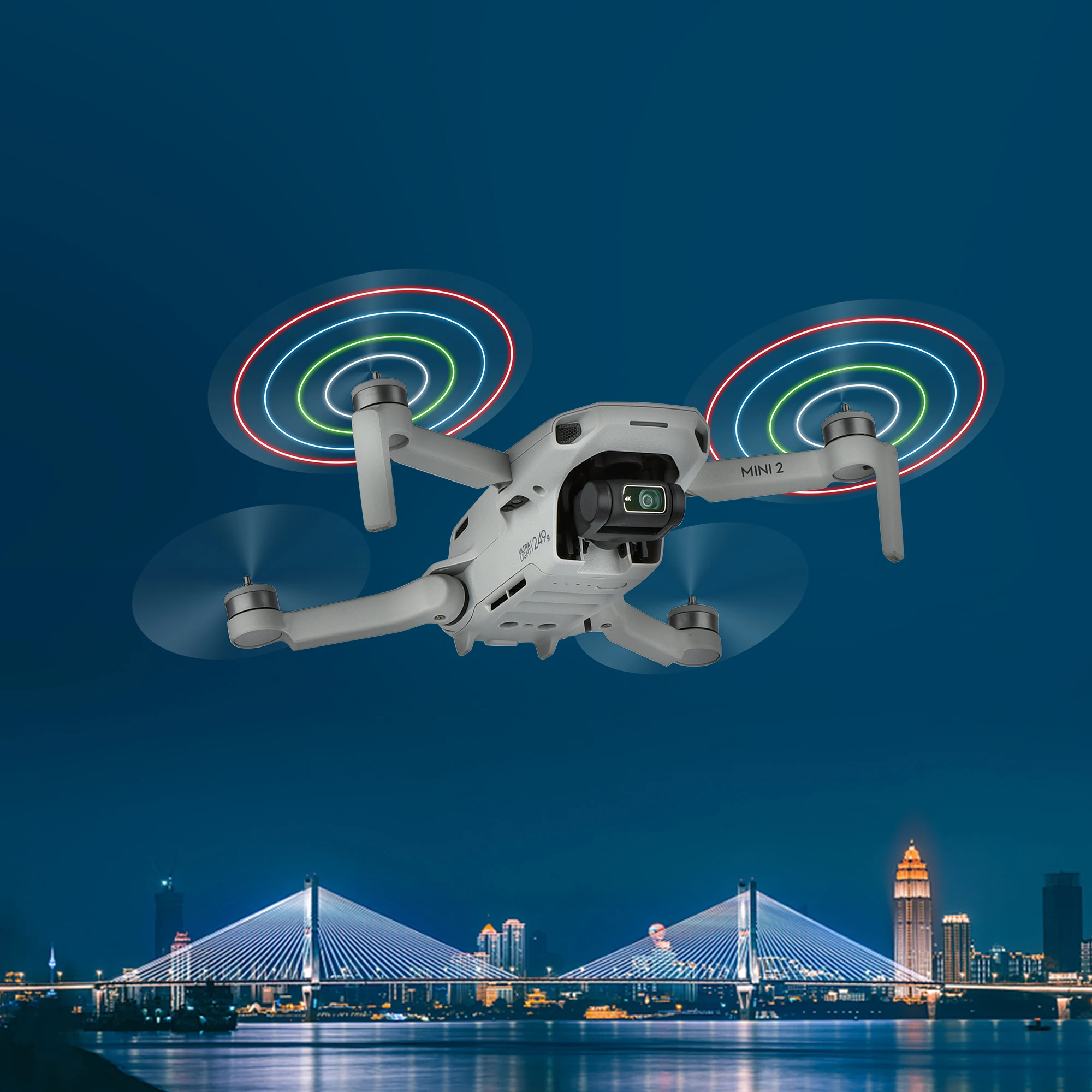 

2Pair Mavic Mini 2 LED Flash Propellers Rechargeable Folding Propeller Night Flight Blade Guard for DJI Mini 2 Drone Accessories