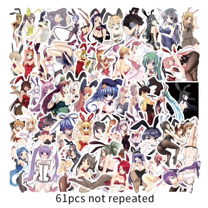 

60pcs Sexy Two-dimensional Black Stockings Bunny Girl Graffiti Stickers