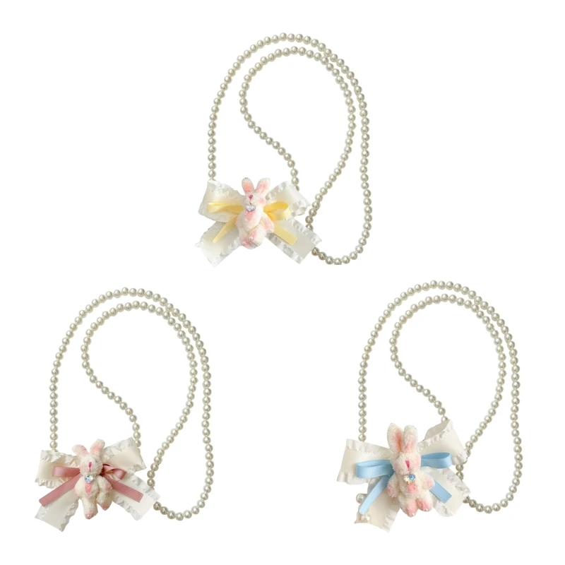 

Cartoon Rabbit Phone Back Clip Lanyard Long Crossbody Chain Anti-fall Beaded Strap Universal for Phone Case Cover