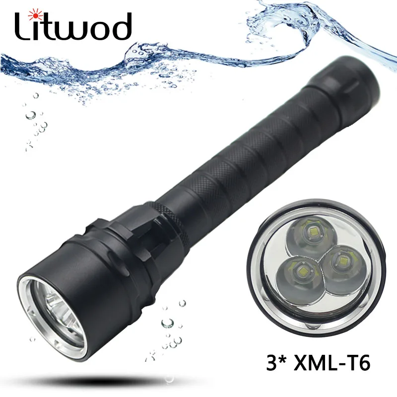 

Светодиодный фонасветильник для дайвинга Litwod, 120 лм, 3 ярда, тактический фонарь, водонепроницаемый светильник онарь для дайвинга, подводный ...
