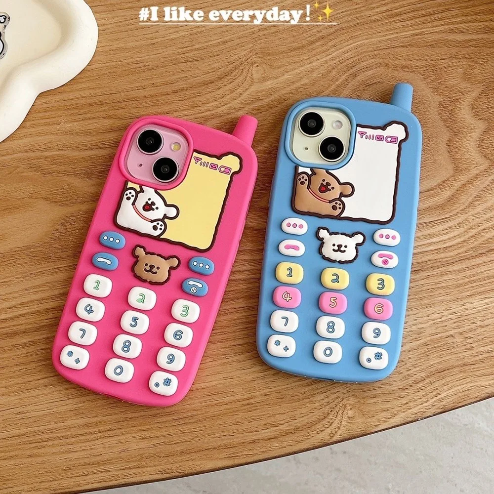 Чехол для телефона Happy Bear с 3D-ключом мультяшный силиконовый чехол пары подарочный