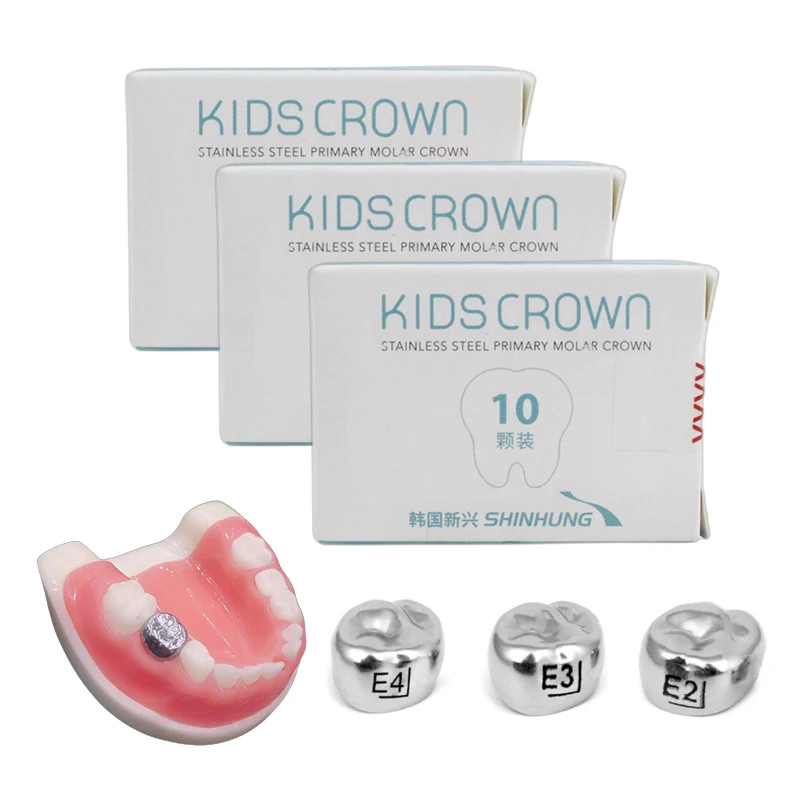 

10Pcs Dental Kids Primary Teeth Crown 1st 2nd Molar Stainless Steel Pediatric Temporary Crowns Dentistry Orthodontic Materials