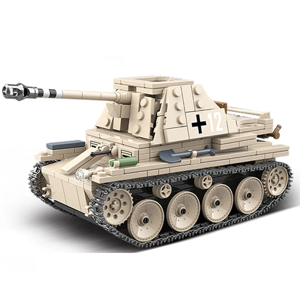 

BZDA WW2 немецкий Weasel самоходный противотанковый пистолет строительные блоки модель военного танка MOC кирпичи для игрушек мальчиков рождественские подарки