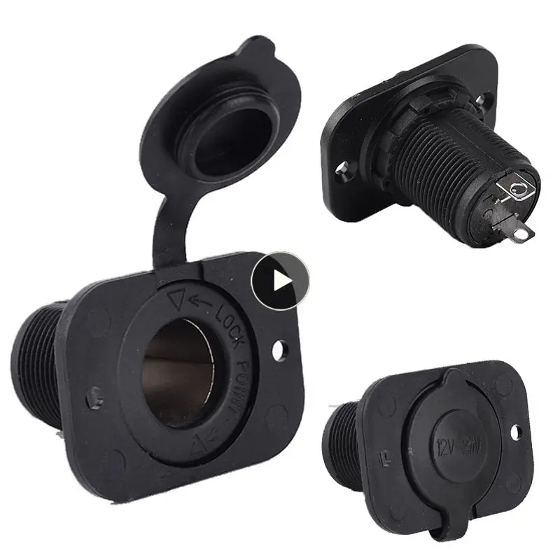 

Universal 12/24V Car Boat Motorcycle Flame-resistant Waterproof Cigarette Lighter Power Socket with Plate +Dustproof Cap TSLM1