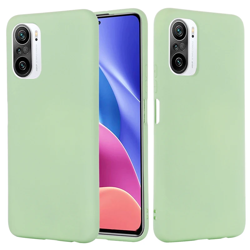 

For Redmi K40 Pro Case Liquid Silicone Case For POCO F3 Ultra Soft Gel Rubber Protective Back Cover