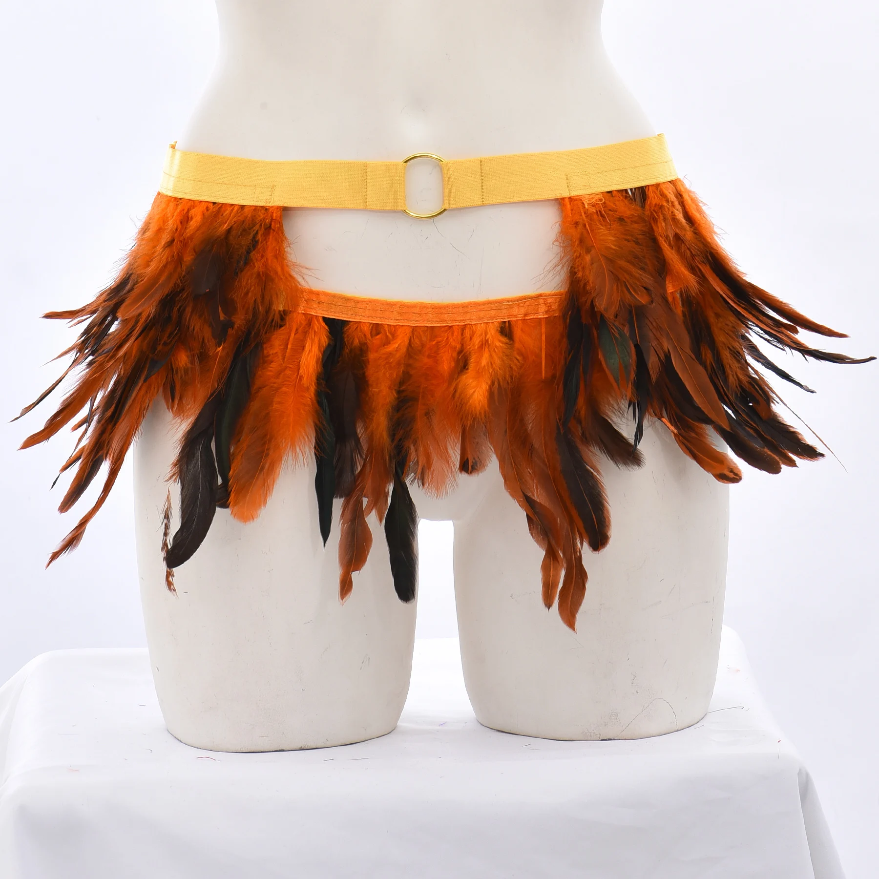 

Эластичный пояс с перьями в стиле Харадзюку для Хэллоуина, регулируемый полюсный танцевальный сексуальный аксессуар для одежды, ажурное модное нижнее белье, портупея для тела