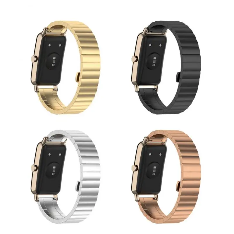 

Unisex Watchban Replaceable Thickened Watch Strap Waterproof Stainless Steel Strap For Huawei Watch Fit Mini Sweatproof