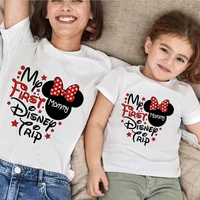 childrens clothes t shirt summer wild about disney leopard minnie mouse print pattern universal short sleeve couple top t shirt